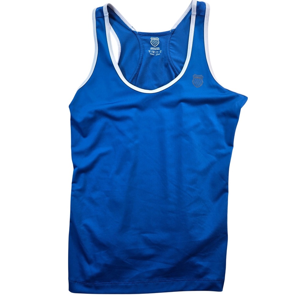 K-Swiss Tank Top Women XL Blue Racerback Athletic Tennis Mesh Performance